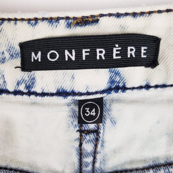 Monfrere Greyson Jeans Venice Wash Blue Acid Stone Wash Distressed Size 34 - Picture 10 of 12